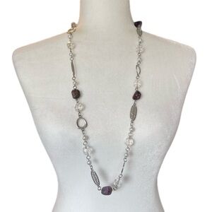 Genuine Amethyst Necklace 32” L